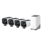 Fjórar Eufy S3 Pro 4K myndavélar og HomeBase 3 stjórnstöð