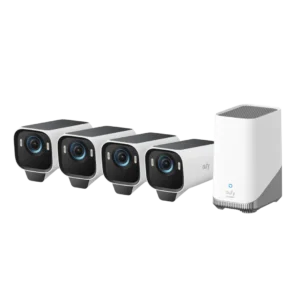 Fjórar Eufy S3 Pro 4K myndavélar og HomeBase 3 stjórnstöð